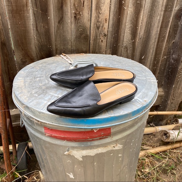 Franco Sarto Sela Black Leather Mules Loafers - Picture 4 of 4